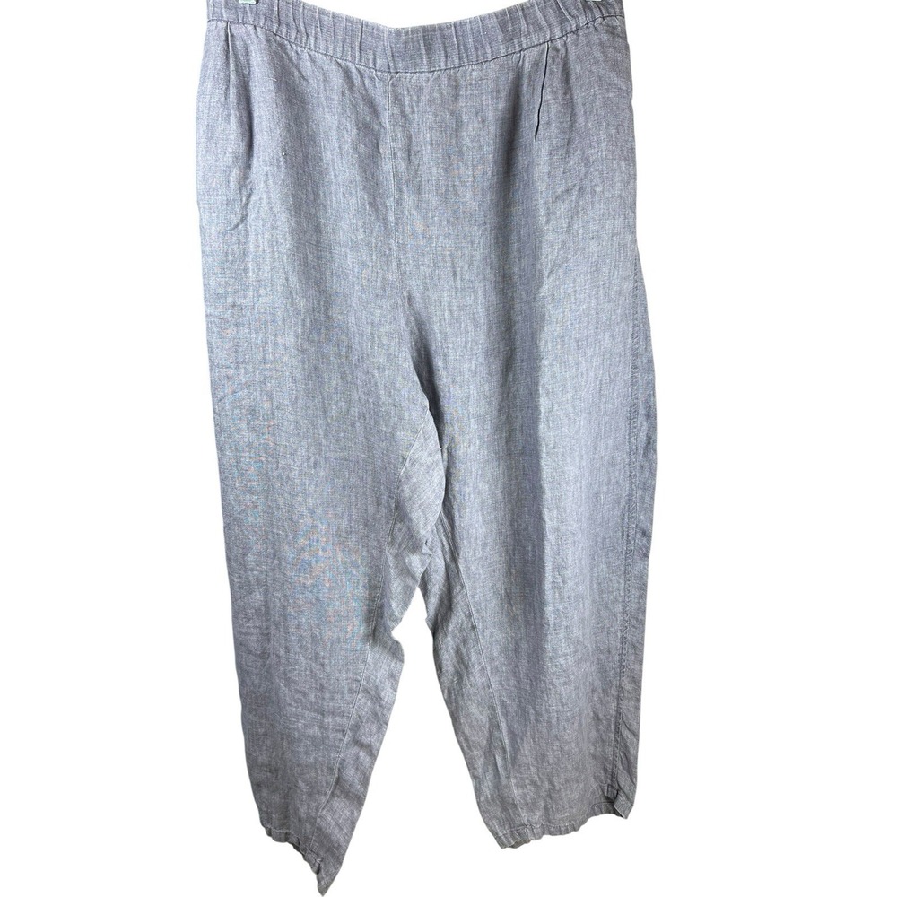 Eileen Fisher Washed Organic Linen Delave Lantern Pant Size 3X Neutral Coastal